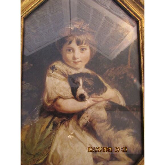 Italy vintage frame print Miss Jane Bowles by Joshua Reynolds gallery wall girl - Picture 2 of 7
